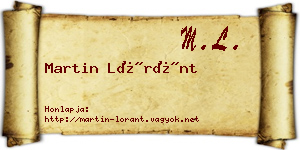 Martin Lóránt névjegykártya